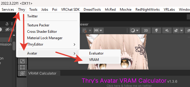Thry Avatar VRAM Calculator